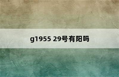 g1955 29号有阳吗